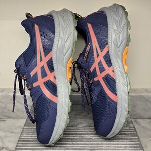 ASICS GEL-Venture 9 Womens Size 9 Trail Running Shoes, Indigo & Papaya, Athletic